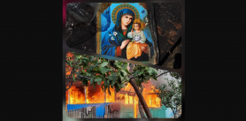 MIRACOL // O icoană a rămas intactă în urma unui incendiu care a distrus complet casa unei bătrâne